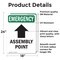 Signmission Assembly Point (Up Arrow) With Symbol, 18 in W x Rectangle, Vinyl Decal OS-2PACK-EM-D-1824-V-10432 - alternate 3